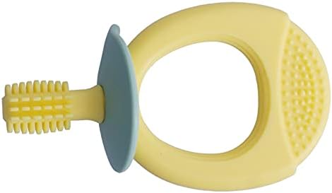 Diydeg Бебе Безбедност Четка за заби, Бебе Обука Четка за заби 360 ° Четка Косата со Складирање Кутија за Секојдневна Употреба(Жолт)