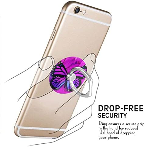 Мобилен Телефон Ѕвони на Носителот Прст Потпирачот,Прекрасна Виолетова Пеперутка 360 степени Ротирачки Прст Прстен Standas Мобилен