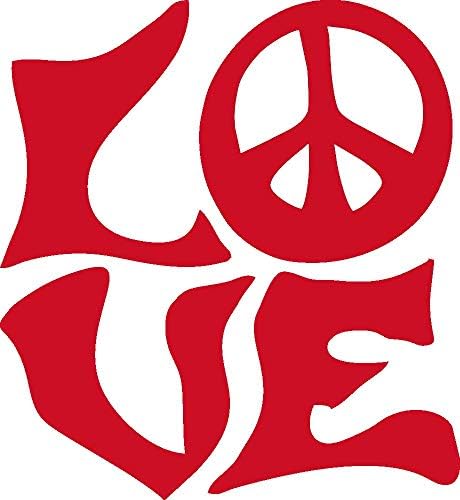 Љубов, со Мир Знак - Винил Исечок Налепница Бришење На Decal 3-по-3.25 Инчи (Brown)