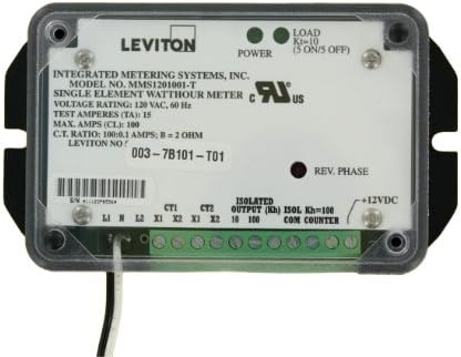 Leviton 7B101-T01 Еден Елемент, 1PH, 2W, 120V, Индивидуални, 0.1 kWh и 0.01 kWh Изолирани Излези и 0.1 kWh Контра Излез, 100:0.1,