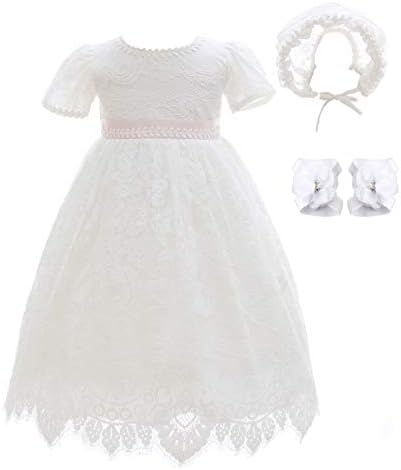 Xangirl Бебе Девојки Крштевка Крштевањето Облечи Цвет Везени Gown Облека за Роденден Посебен Повод