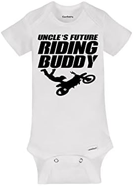Чичко Иднината Нечистотија Велосипед Возење Другар Бебе Onesie - Бела Органски Памук