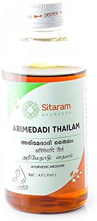 Изборот Sitaram Arimedadi Thailam 200ml (Пакување од 3), Ајурведа Подготовка за Нафта Влечење, Воспаленија, Чир во Усната Шуплина