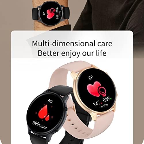 BNMY Smart Watch за Android, iOS, Bluetooth Повици Гласовен Разговор со отчукувањата на Срцето/Спиење Следи Фитнес Тракер, 1.28 Целосен