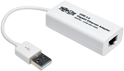 TRIPP ЛАЈТ USB 2.0 Hi-Speed да Gigabit Ethernet NIC Мрежен Адаптер, Бела (U236-000-GBW)