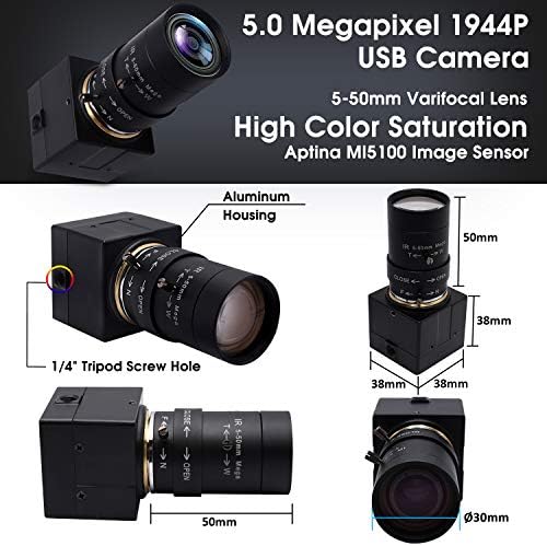 SVPRO 10X Оптички Зум USB Камера со Прирачникот се Фокусира 5-50мм Varifocal Леќа,5MP HD Камера Мини Преносни Видео Камера со Aptina