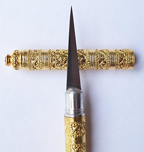 ThaiHonest SUPHANNAHONG Тајландски Овошје и САПУН Резба Нож Ножеви Месинг рачно изработени Златна Боја