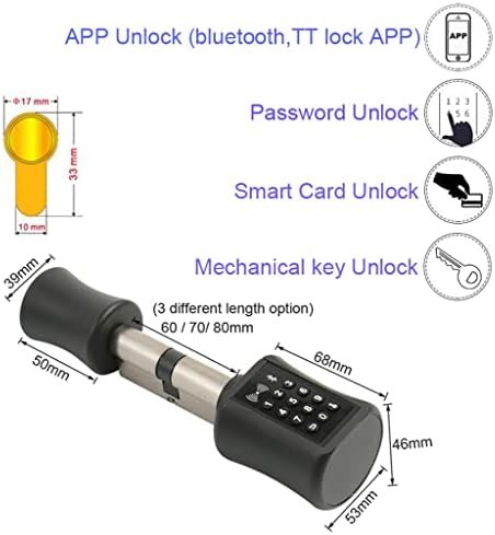 Заклучување на вратата Smart Цилиндар Заклучување TT Заклучување СТАН Bluetooth IC Картичка Дигитални Отклучување Лесно да го Замени