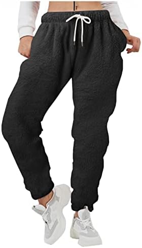 2021 Жените Зимски Панталони Drawstring Hight Половината Sweatpants Чиста Боја Секојдневен Долги Панталони Еластичен Појас Harem Панталони