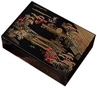 Laogg Накит Кутија,lacquerware Јапонски lacquerware со Огледало Кутија за Складирање Кутија Кутија за Накит, Насликани Лак Занаети