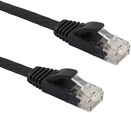 Мрежа LAN,Crimping Алатки,Конектори 1.8 m CAT6 Ултра-тенок Рамен Ethernet Мрежа LAN Кабел, Печ Доведе RJ45 (Црна)，за Компјутери,