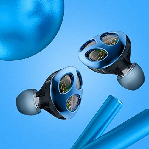 LTXHorde Earbuds Ергономија Слушалки 3,5 mm Приклучок，Вграден Микрофон，Заменливи Кабел за Слушалки (Electroplating Сина)
