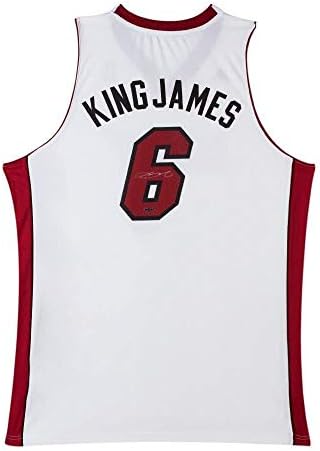 LeBron James Потпишан Мајами Топлина Swingman Прекар Џерси - Горна Палуба - Autographed НБА Дресови