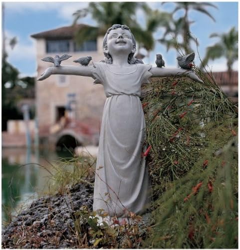 Дизајн Toscano NG34012 Уживаат во Славата Божја и Мало Девојче Отворено Градина Статуа, Средни, 18 Инчи, Две Тон Камен