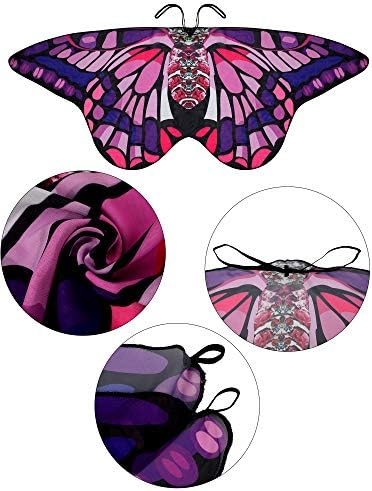6 Парчиња Пеперутка Крилја Костим со Маска Антена Headband за Деца ноќта на Вештерките Партија
