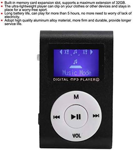 Zopsc-1 Преносни Ултра Лесни MP3 Плеер Мини Плеер за Музика Поставите Спортски BackClip LCD Екран MP3 со Вграден Мемориска Картичка