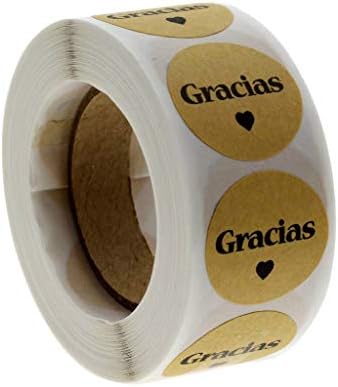 НЕ БЕНДОТ 1inch Природни Kraft Gracias шпански Ви Благодариме Labels Налепници за Печат Етикета Печење Пакет Налепници Scrapbooking