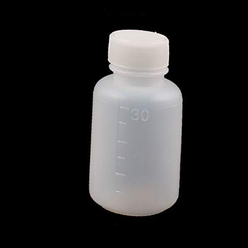 X-DREE 5Pcs 30ml Пластични Мали Устата Лабораториски Reagent Шише Примерок Sealling Медицина Шише Бело(5Pcs 30ml bottiglia ди plastica