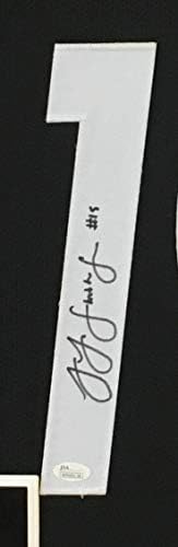 JuJu Смит Schuster Питсбург Steelers Autograph Потпишан Обичај Врамени Џерси Црна 4 Слика Велур Сплетен JSA Сведоци на Уверение
