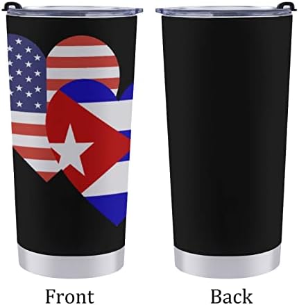 Куба Американски Срцето Знаме 20 мл од не ' Рѓосувачки Челик Гимнастик Двоен Ѕид Патување Кафе Кригла Со Капак