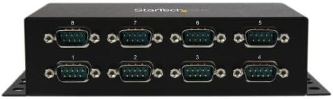 StarTech.com 8 Портен USB да DB9 RS232 Сериски Адаптер Центар со Индустриски DIN Железнички и Ѕидот Mountable, Црна ICUSB2328I Големина: