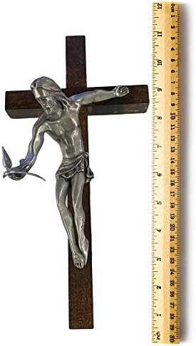 Крстот Украс за Домот, Дрвени Дарот на Духот Католичката Крсте за Ѕид Виси или Tabletop Оркестарот, 11 Инчи