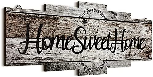 Jetec Home Sweet Home Знак, Селски Дрво Дома Ѕид Оркестарот, Големиот Farmhouse Дома Знак Забниот камен Ѕид Виси Дрвени Знак за Спална