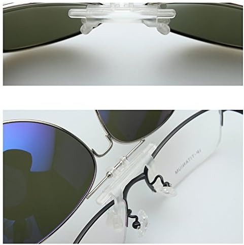 SummitLink Клип на Флип до очила за сонце Над Читање Очила Боја Поларизирана Невидливи Транспарентен Клип очила за сонце Леќи 2 парчиња