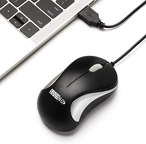 Компјутер Мини USB Кабелска Оптички Глушец Преносни за Лаптоп, Лаптоп, MacBook - Сребро.