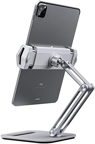 YOIDFOR Таблета Стојат, Алуминиум Легура Мобилен Телефон iPad Стојат Држач; Виткање Укине Три-Точка на Вредноста, 360°Ротирачки Мултифункционален