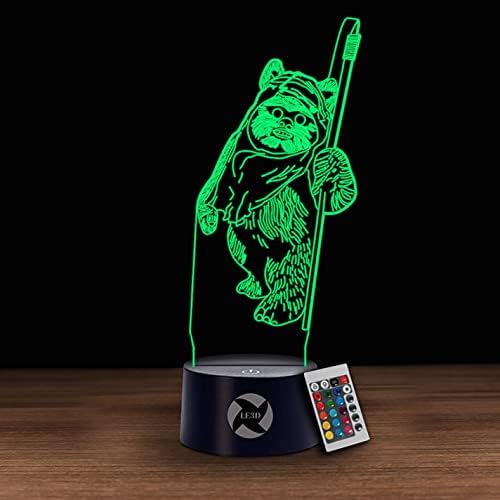 Безжична 3D Оптичка Илузија Ноќ Светлина - Star Wars Ewok