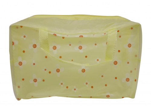 Генерички Жолта Пластична Zippered Козметички Торба футрола за Патување се Направи копија со Рачка Пакување од 3