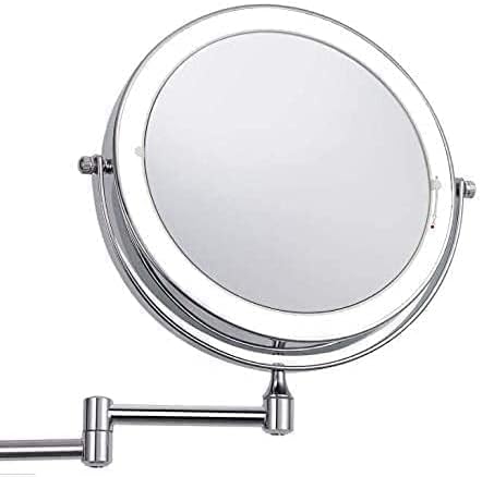 SKUN Чистење и Светол Ѕид Монтирани Облекување Огледало 360 ° Lotary Огледало 3X / 5X / 7X / 10x Проширување Огледало Инсталација