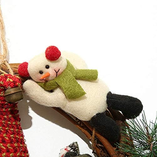 Божиќ Украси Божиќ Декорација Гарланд Кукла Ратан Венец Елка Pendant Прозорец Облекување Проп Венец (Дедо Мраз Модел)
