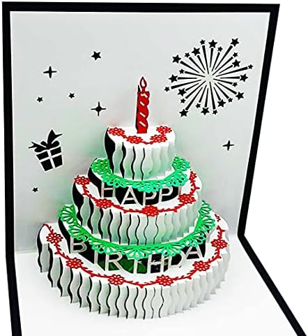 3D Pop-Up Роденден Картички,Снимањето Роденденска Торта Среќен Роденден Картичка Разгледници Pop-Up Честитки Ласерски Сече Среќен