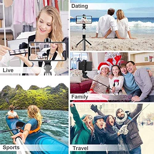XYSQWZ Bluetooth Selfie Стап Tripod, Мини Продолжи 3 во 1 Алуминиум Selfie се Држи со Безжичен Далечински и Tripod Стојат 270 сте Ротација