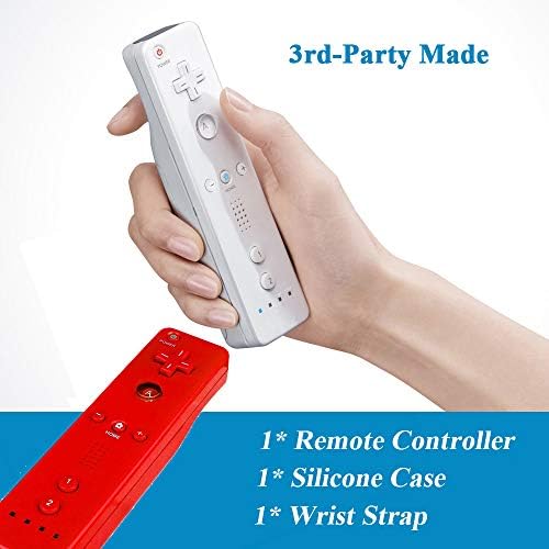 Wii Remote Controller, Замена на Wii Игри Далечински Управувач со Силиконски Случај и врвка за околу Рака за Wii и Wii U (Црвено)