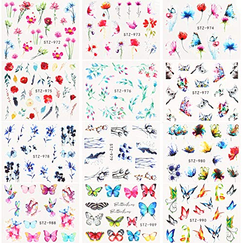 Пеперутка Помине Уметност Налепници Цвет Пеперутка Ноктите Снабдување Со Вода За Пренос На Ноктите Decals Пеперутка Фолија Помине Уметност Дизајн Пеперутки Помине У