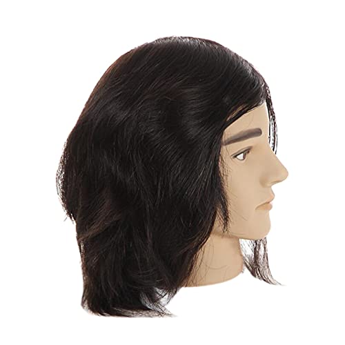 Перика Модел Стојат 10 Машки Манекен на Главата со Вистински Црна Човечка Коса на Бар-б-er Стил Кукла Главата Професионални Фризерски