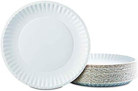 Lependor за Еднократна употреба плочи 50 Пакет Секојдневниот Dinnerware Хартија Плоча - 7-Инчен, Бела