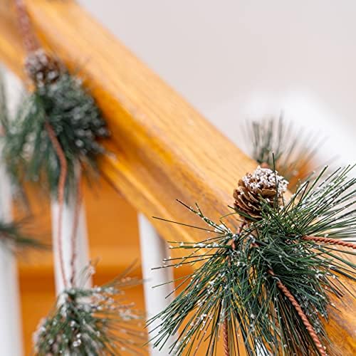 Ornativity Pinecone и Игли Гарланд - Борови Иглички и Pinecone Селски Празник Божиќ Дрво Природни Гарланд Украси – 6 Ft