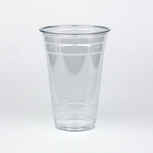 [100 Пак] 20 Мл Јасно Пластични Чаши Со Рамен Дупчиња Капаци за Iced Ладни Пијалоци, Кафе, Чај Пијалак Меур Boba, за Еднократна употреба,