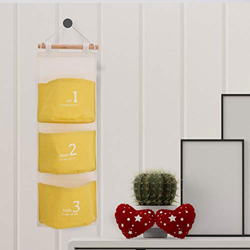 Виси Организатор, Број на Моделот Убава Посебни Дарежлив Ѕид Виси Складирање Торба Број Виси Торба за Спална соба(жолт)