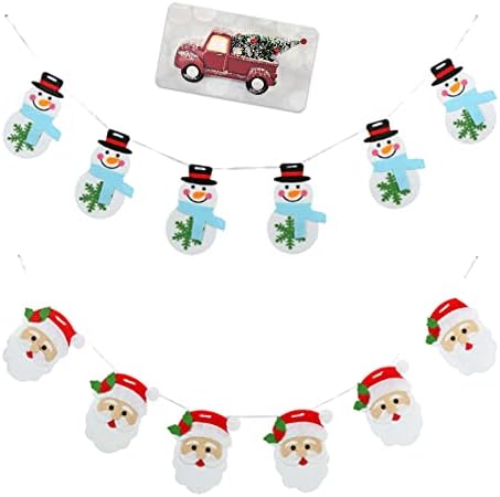 Божиќ Карактери се Чувствува Гарланд, Сет од 2 - Дедо мраз и Снешко Плус Сезонски Камион Магнет. 3pc. Пакет
