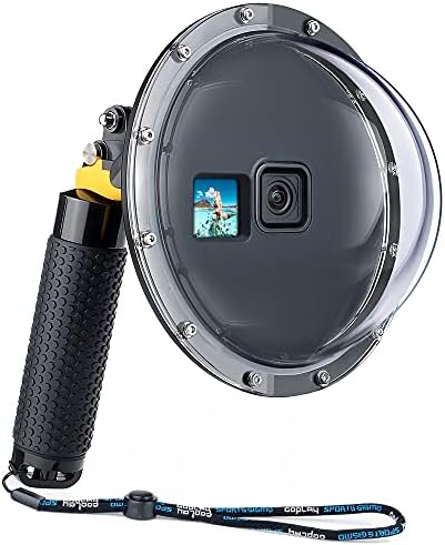 YALLSAME Водоотпорен Купола Порта за GoPro Херој 9 10 Црна со Варијабилна Рака Зафат / Активирањето / Пред Приказ, Подводни Нуркање