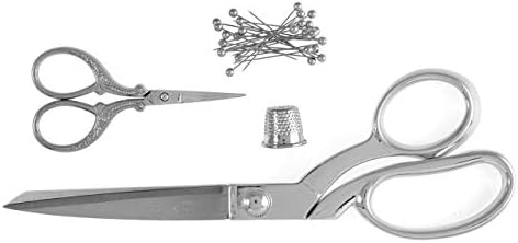 Milward Премиум Ножици Подарок Сет - Вклучува Dressmaking Shears и Везови Ножици (Сребро)