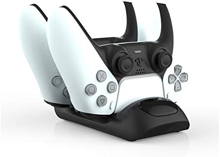 Yzbtj Контролер Апарат Компатибилен со PS5, Двојна Смисла Контролер Станица за Полнење со LED Индикатор и Тип C Полнење Кабел за Sony Playstation 5 Контролер