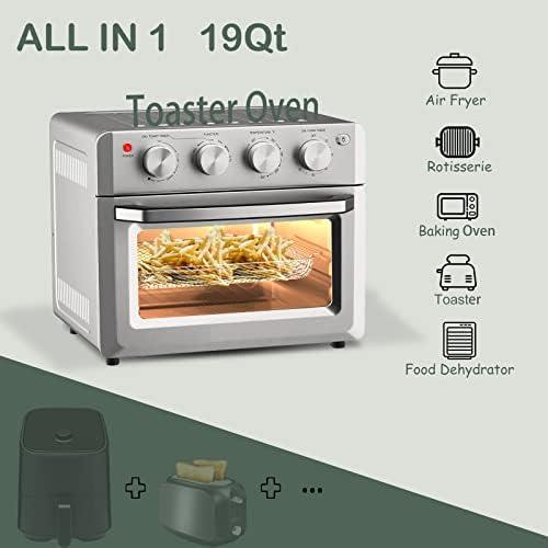 Simoe Toaster Рерна 1550W 7-во-1 19 QT Воздух Fryer Комбо Семејство Countertop Toaster Печка за Печење, Пица, Пилешко, Торта, Помфрит