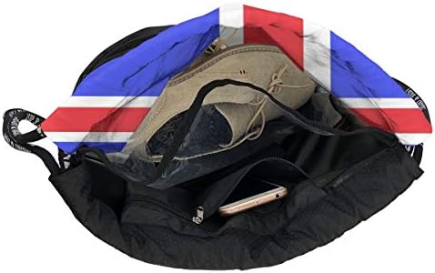 Drawstring Ранец Со Исланд Знаме, Печати, String Торба Свитлива Sackpack За Салата Спорт Патуваат Јога Училиште