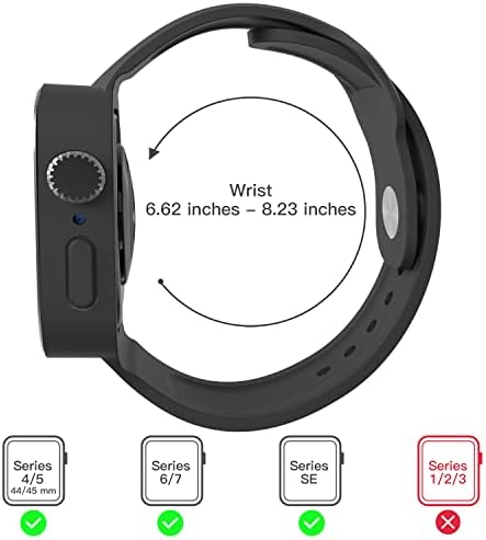Apple се Види Бенд 44mm со Случајот, Тенок Мека SiliconeStrap Замена Wristbands за iWatch Спорт Бендови Компатибилен со Apple Види